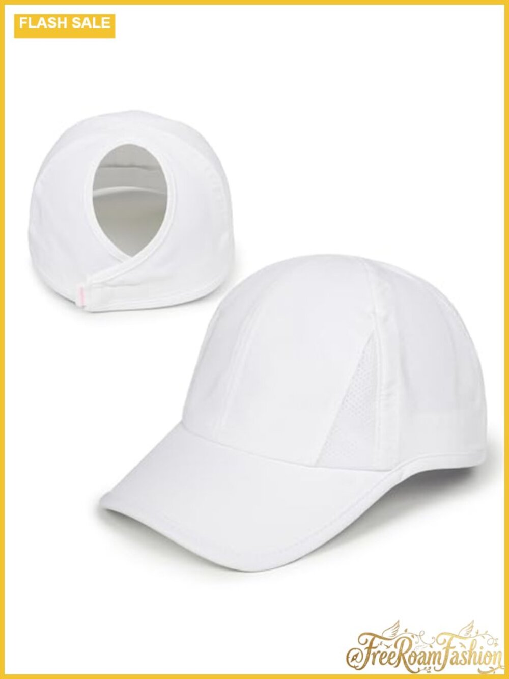 Ponytail Baseball Cap Active Open Back Adjustable Hat for Runs Workouts